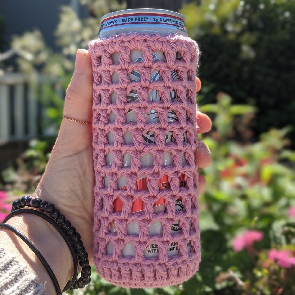 Dusty Pink White Claw Koozie